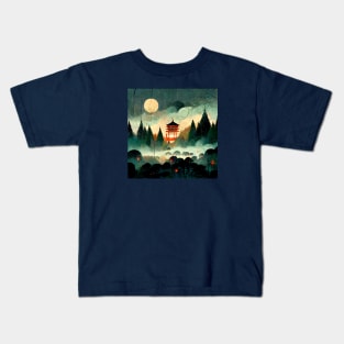 Lanterns in the forest Kids T-Shirt